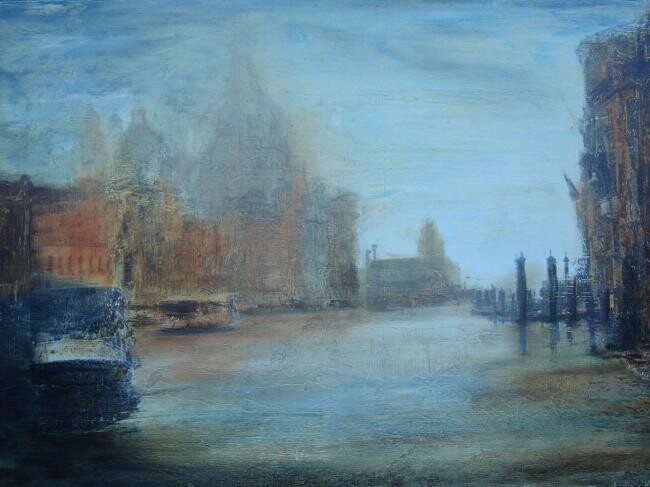 Pintura titulada "Venise à la brune" por Elisa Cook Benbassat Bassat, Obra de arte original, Oleo