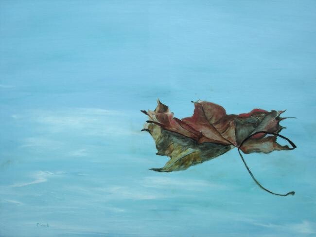 Painting titled "Et vogue la feuille" by Elisa Cook Benbassat Bassat, Original Artwork, Oil