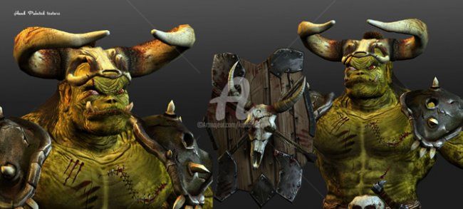 Digital Arts titled "Orc" by Kishore Singh, Original Artwork
