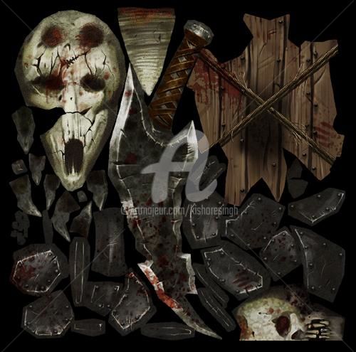 Digital Arts titled "Orc_Sord_Texturemap" by Kishore Singh, Original Artwork