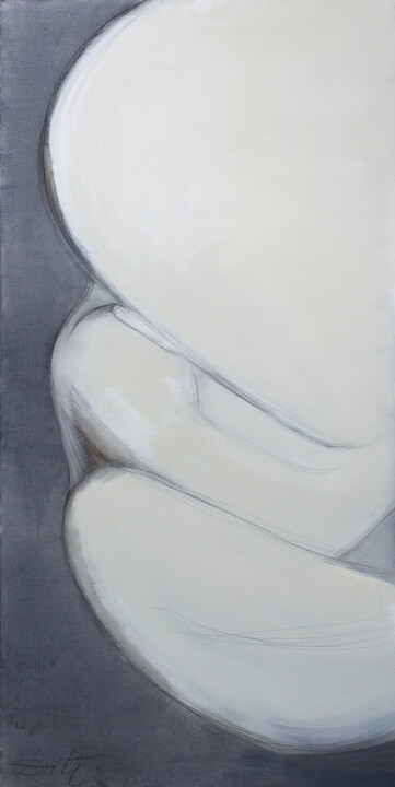 Malerei mit dem Titel "Embryo" von Dita Lūse, Original-Kunstwerk, Öl Auf Keilrahmen aus Holz montiert