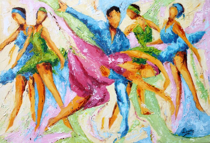 627 Danse classique rose 绘画, 15x21.7 in
