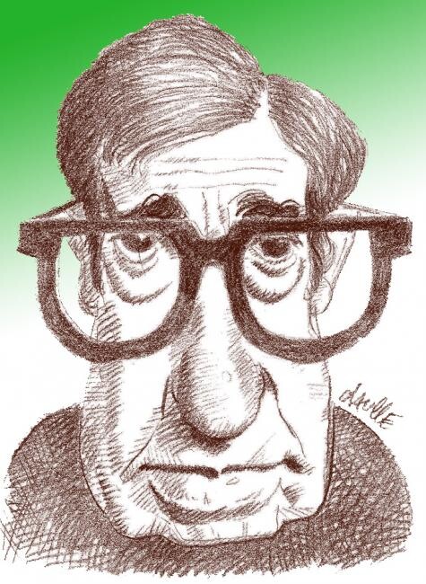 Malerei mit dem Titel "Woody Allen, FilmMa…" von Bertrand Daullé, Original-Kunstwerk, Andere