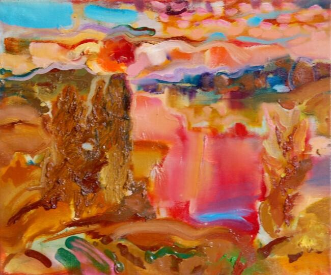 Malerei mit dem Titel "4 Lithuanian sunset…" von Ilgvars Zalans, Original-Kunstwerk