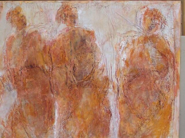 Peinture intitulée "foule" par Catherine Monmarson, Œuvre d'art originale