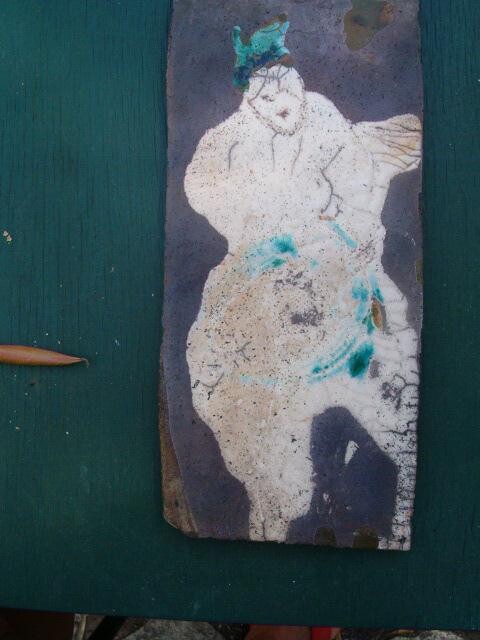 Sculpture intitulée "plaque raku" par Catherine Monmarson, Œuvre d'art originale