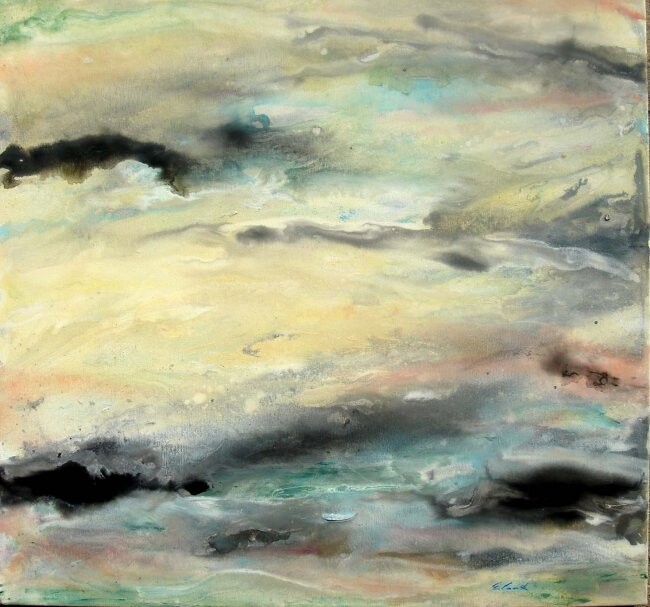 Painting titled "Nuances d'aurore" by Elisa Cook Benbassat Bassat, Original Artwork, Oil