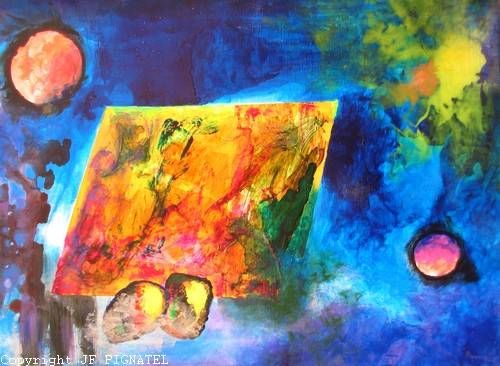 "into the space" başlıklı Tablo Jean-François Pignatel tarafından, Orijinal sanat, Petrol