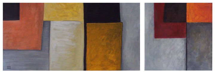 Pintura titulada "díptico abstracto" por Carlos Ardohain, Obra de arte original