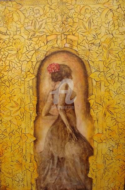 「Feria」というタイトルの絵画 Sylvia B.Gananciaによって, オリジナルのアートワーク, オイル