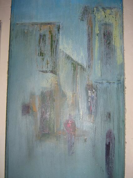 Painting titled "Promenade à Damas" by Marwan Kassab, Original Artwork