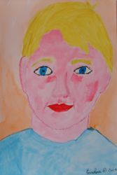Painting titled "lepetitgarçon" by Caroline D., Original Artwork