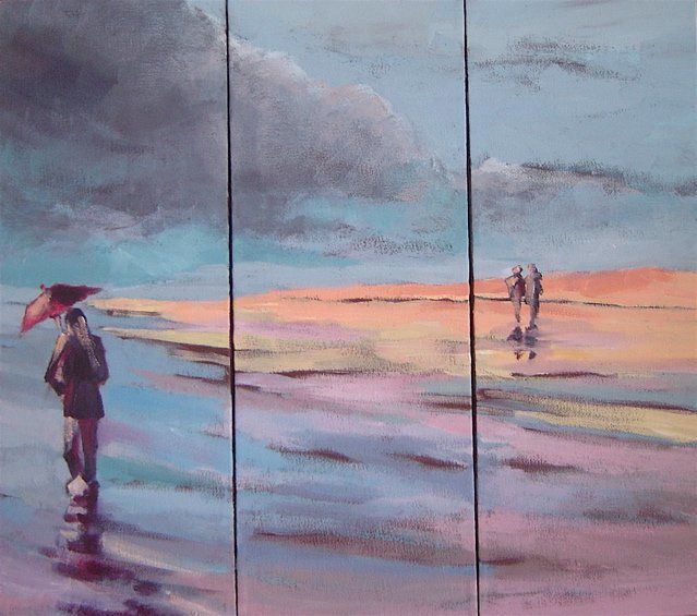 Peinture intitulée ""Sous la pluie 2"" par Catherine Suchocka, Œuvre d'art originale, Autre