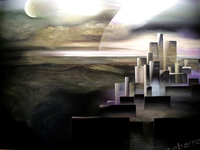 Painting titled "Oxygen" by Cebarre, Original Artwork, Oil