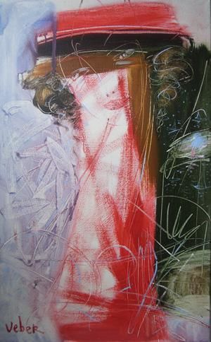 Red Look 绘画, 31.5x19.7 in