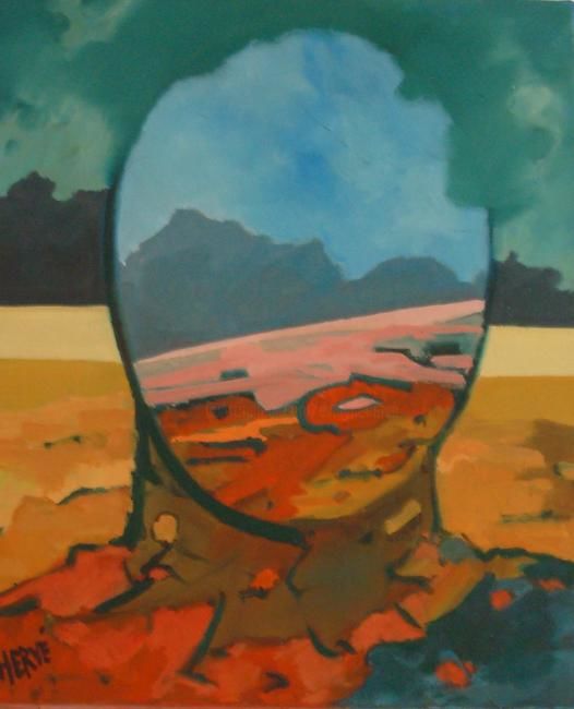 Peinture intitulée "Esprit du lieu" par Evelyne Hervé, Œuvre d'art originale, Huile
