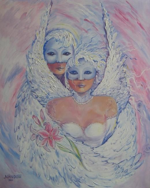 Peinture intitulée "l'air élément du ma…" par Nanou, Œuvre d'art originale, Huile