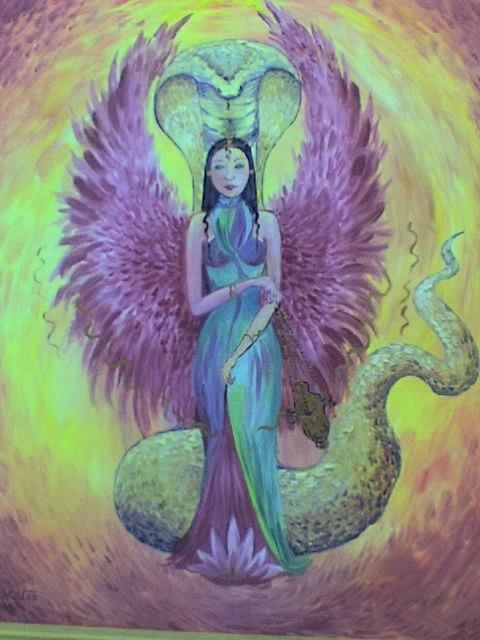 Peinture intitulée "ange du libre arbit…" par Nanou, Œuvre d'art originale, Huile