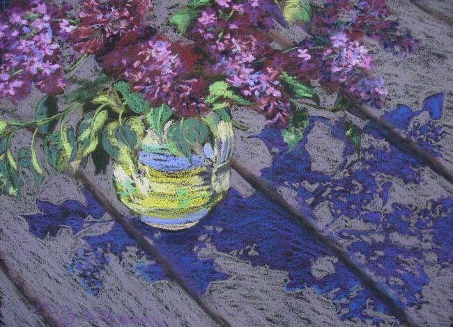 绘画 标题为“Lilacs” 由Gloria Nilsson, 原创艺术品, 粉彩
