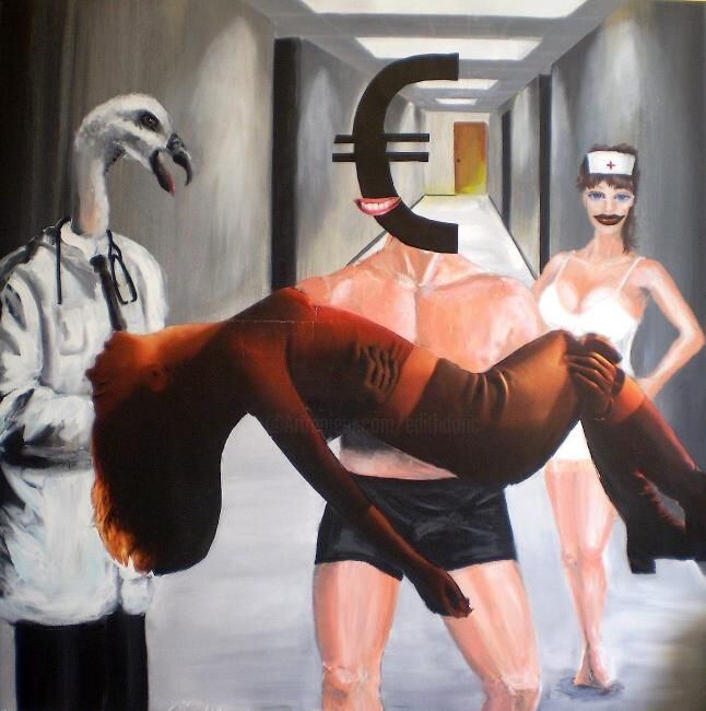 Chirurgie esthetique, est-ce bien necessaire... 绘画, 39.4x39.4 in