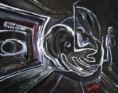 Painting titled "Brain generating te…" by Leonblas, Original Artwork