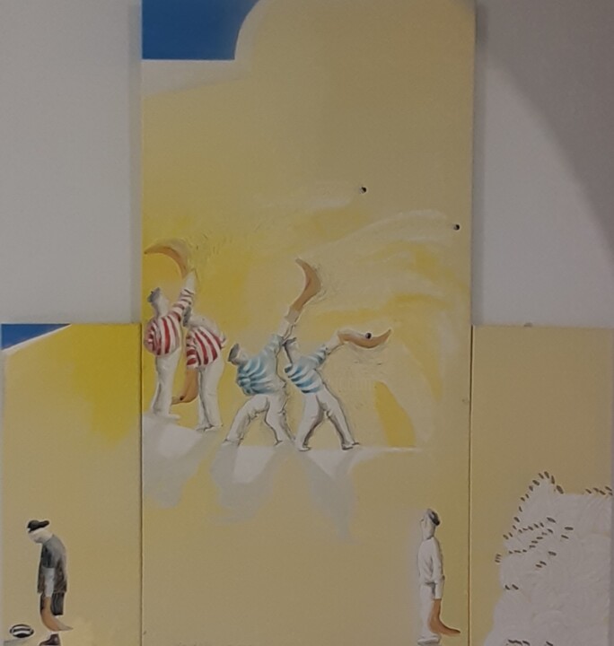Textile Art titled "Free ! !" by Pampouille, Original Artwork, Ink