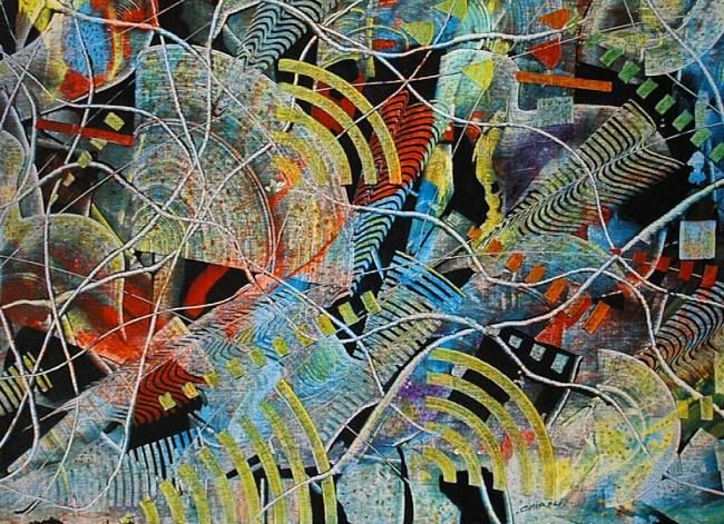 Peinture intitulée "Que se passe-t-il…" par Yves Cairoli, Œuvre d'art originale
