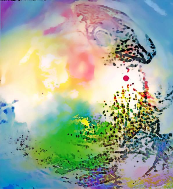 Digital Arts titled "silenced by a sip o…" by Tomas Karkalas, Original Artwork, Digital Painting