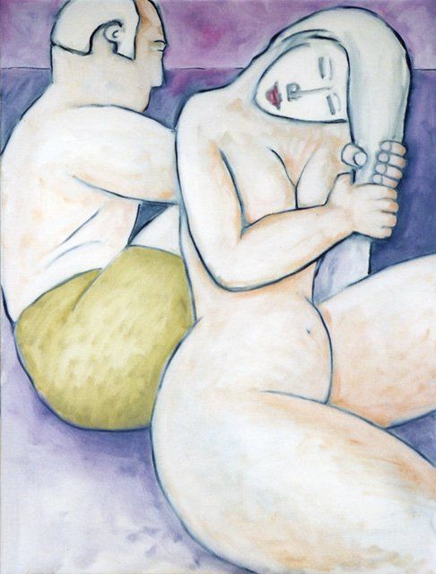 Painting titled "The Swimmers" by Bradley Owen, Original Artwork, Oil