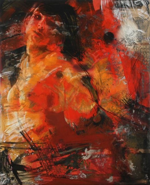 Painting titled "Que hago" by Rafael Espitia Perea, Original Artwork