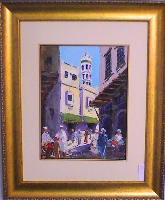 Peinture intitulée "Casbah,Carrefour fr…" par M'Hamed Saci, Œuvre d'art originale