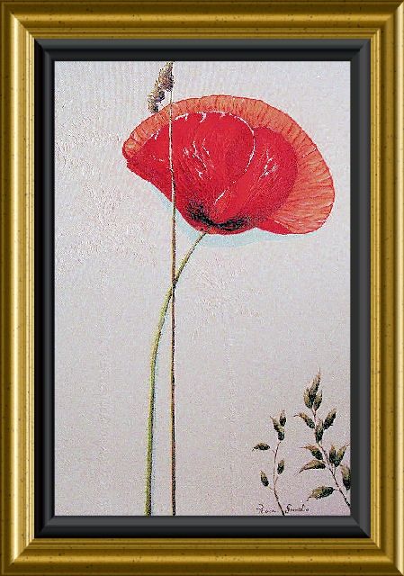 Peinture intitulée "Coquelicot" par Térégia, Œuvre d'art originale