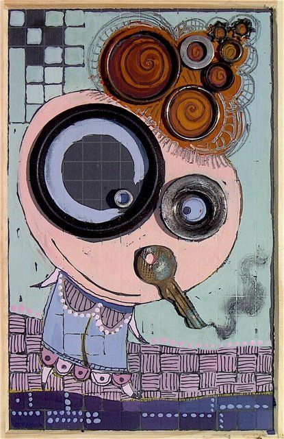 Peinture intitulée ""MADAME CIGARETTE"" par Catherine Suchocka, Œuvre d'art originale