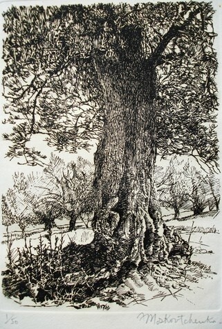 Printmaking titled "OLIVIER EN ESPAGNE…" by Michel Moskovtchenko, Original Artwork, Etching