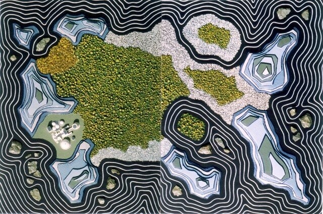 Pittura intitolato "VEDUTA SPAZIALE" da Piero Racchi, Opera d'arte originale, Olio