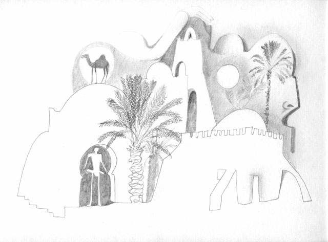 Disegno intitolato "hbel03.JPG" da Béchir Kouniali, Opera d'arte originale