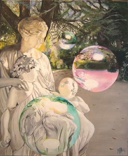 Peinture intitulée "NULLE PART" par Manu Surreabulliste, Œuvre d'art originale