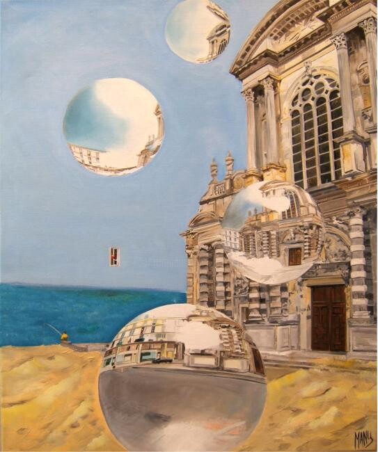 Peinture intitulée "LE PECHEUR DE BULLES" par Manu Surreabulliste, Œuvre d'art originale