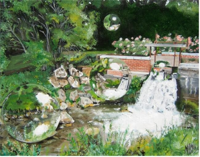 Peinture intitulée "LA PETITE CHUTE D'E…" par Manu Surreabulliste, Œuvre d'art originale