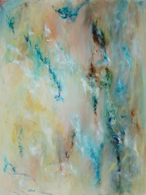 Painting titled "A mi-voix" by Elisa Cook Benbassat Bassat, Original Artwork, Oil