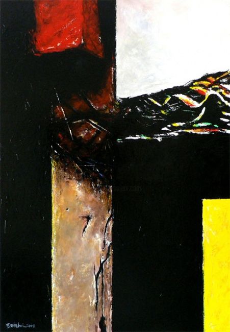 Schilderij getiteld "Dark Secrets" door Eddie Lim, Origineel Kunstwerk