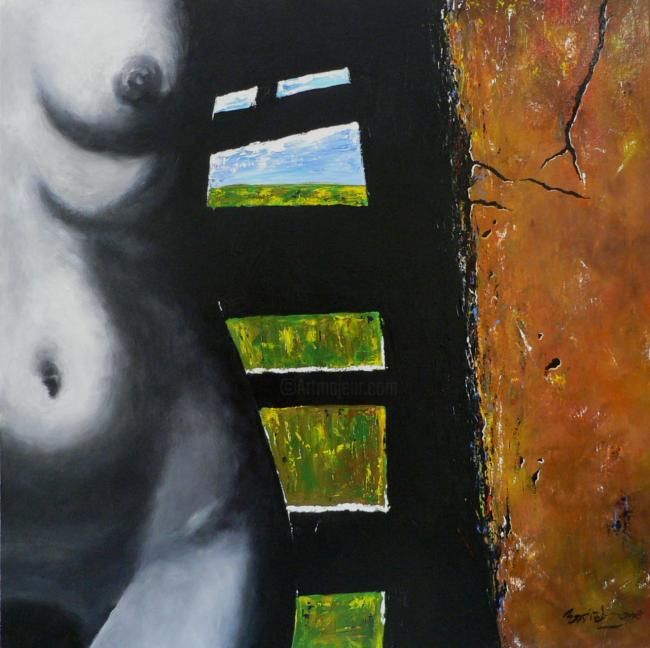 Schilderij getiteld "Symmetry" door Eddie Lim, Origineel Kunstwerk