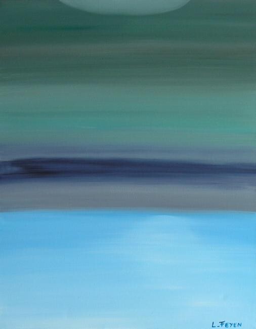 Peinture intitulée "au fil de l'eau" par Laure Feyen, Œuvre d'art originale