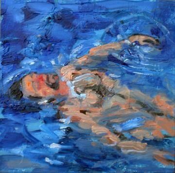 Painting titled "Floating 3" by Candy Barr, Original Artwork