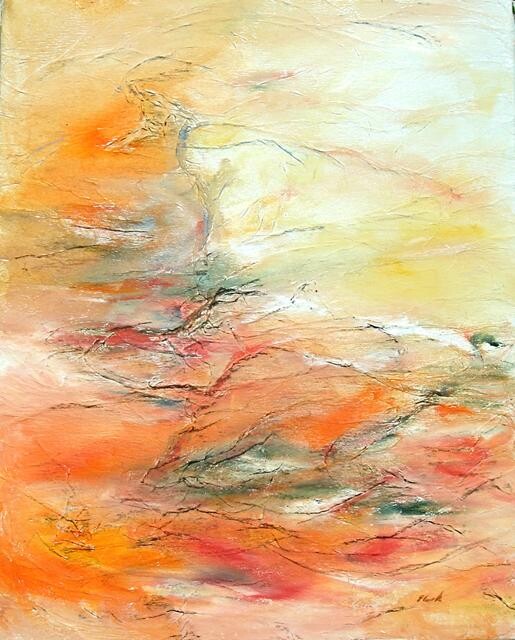 Painting titled "A l'aube d'une bell…" by Elisa Cook Benbassat Bassat, Original Artwork, Oil