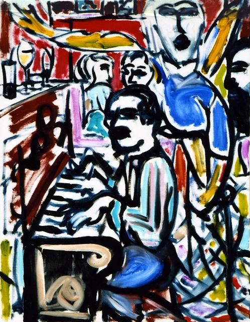 Painting titled "Café des Artists" by Bradley Owen, Original Artwork