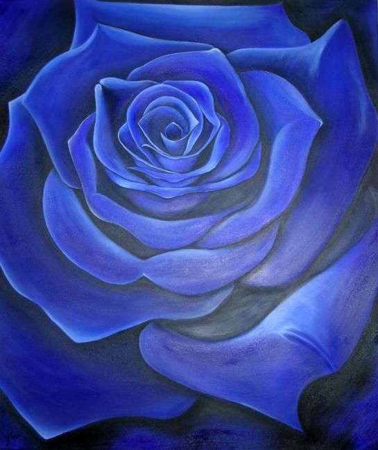 Blue Rose, Painting by Yana Ginzburg | ArtMajeur