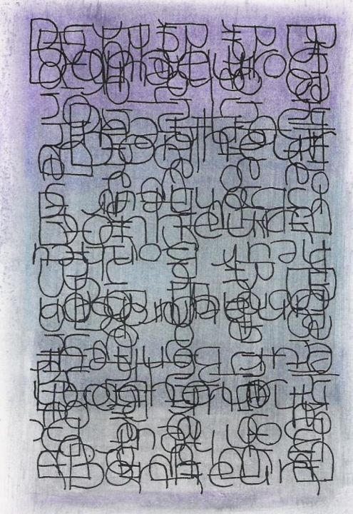 Drawing titled "BONHEUR" by Bernard Morin, Original Artwork, Other