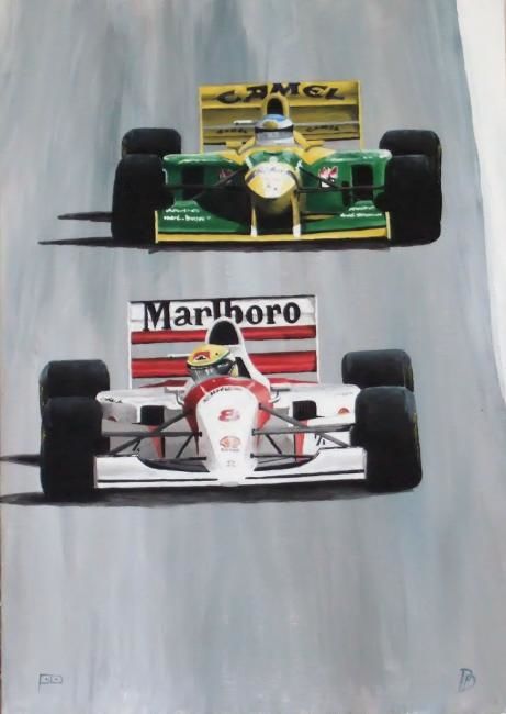 Painting titled "Racing line" by Davo, Original Artwork