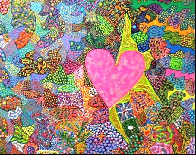 Schilderij getiteld "Coração mangueira" door Silva Patty, Origineel Kunstwerk